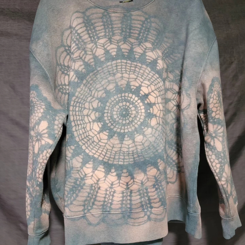 Blue and White Women's Sweater